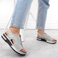 Rieker W RKR686 metallic comfortable slip-on sandals Rieker