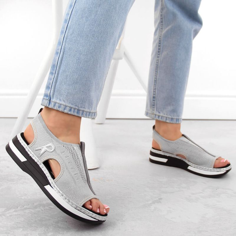 Rieker W RKR686 metallic comfortable slip-on sandals Rieker