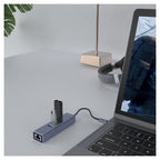 SAVIO AK-57 3-PORT USB-C HUB WITH RJ-45 ADAPTER Kable i adaptery/Adaptery, przejściówki Your Sports Performance