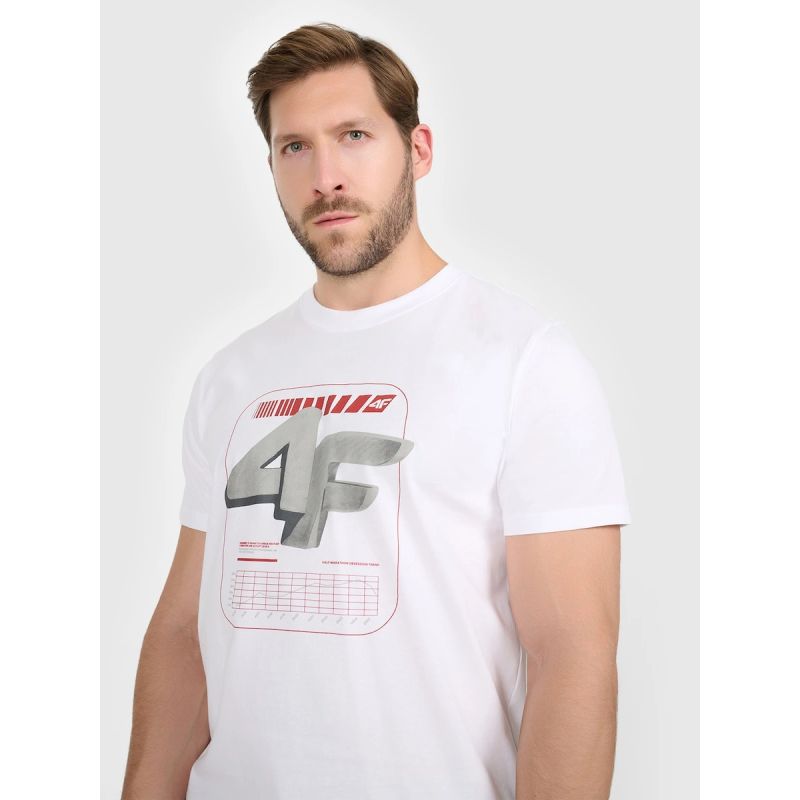 Men's regular printed T-shirt 4F 4FRAW25TTSHM3612-10S