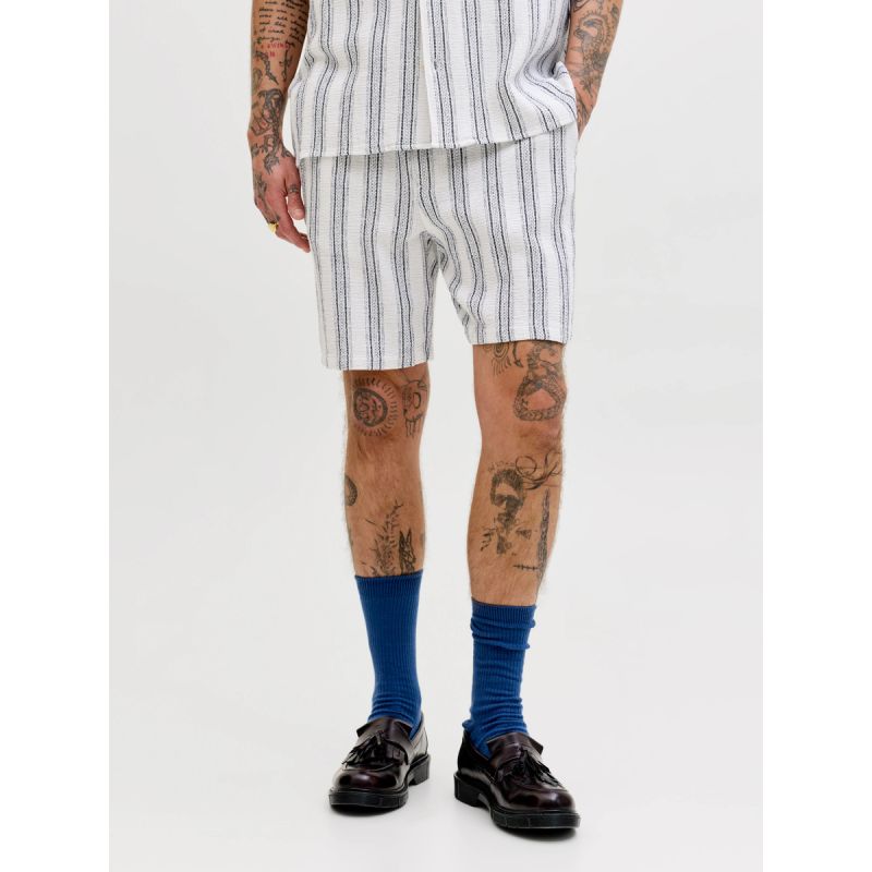 Jack&Jones men's shorts JPSTJAIDEN COBA STRIPE JOG SHORTS REG SN 12274413 CLOUD DANCER/STRIPES Jack&Jones