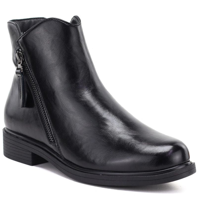 Women’s insulated black leather ankle boots Potocki JE19485ac