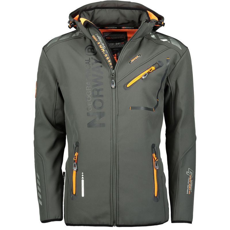 Men’s Softshell Jacket Geographical Norway ROYAUTE DGREY-ORANGE GTX MEN 068 (WW4643H/GN-DARK GREY / ORANGE)