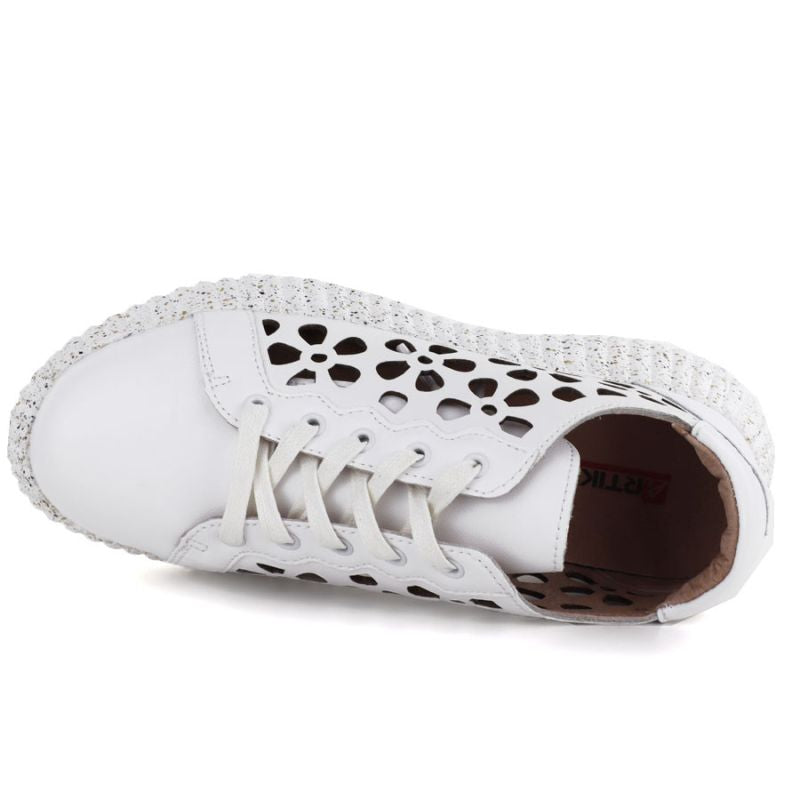 Women's leather platform shoes white Artiker 56C1167 Artiker