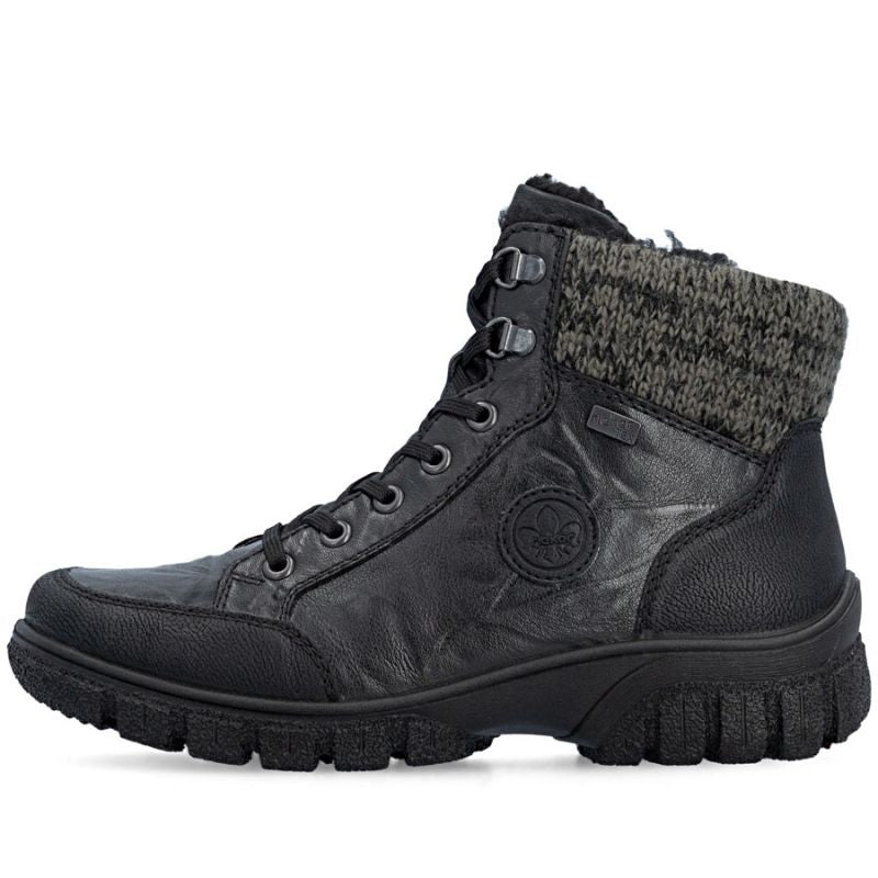 Rieker Z7230-00 Waterproof Leather Women's Boots Black