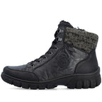 Rieker Z7230-00 Waterproof Leather Women's Boots Black