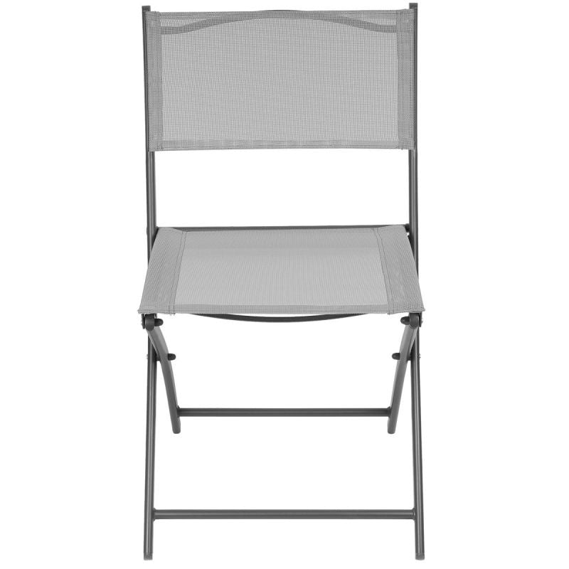BALCONY FURNITURE SET ROUND TABLE AND 2 FOLDING CHAIRS GRAY Home and Garden/Garden Your Sports Performance