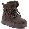 Women's chocolate platform snow boots Big Star UU274191