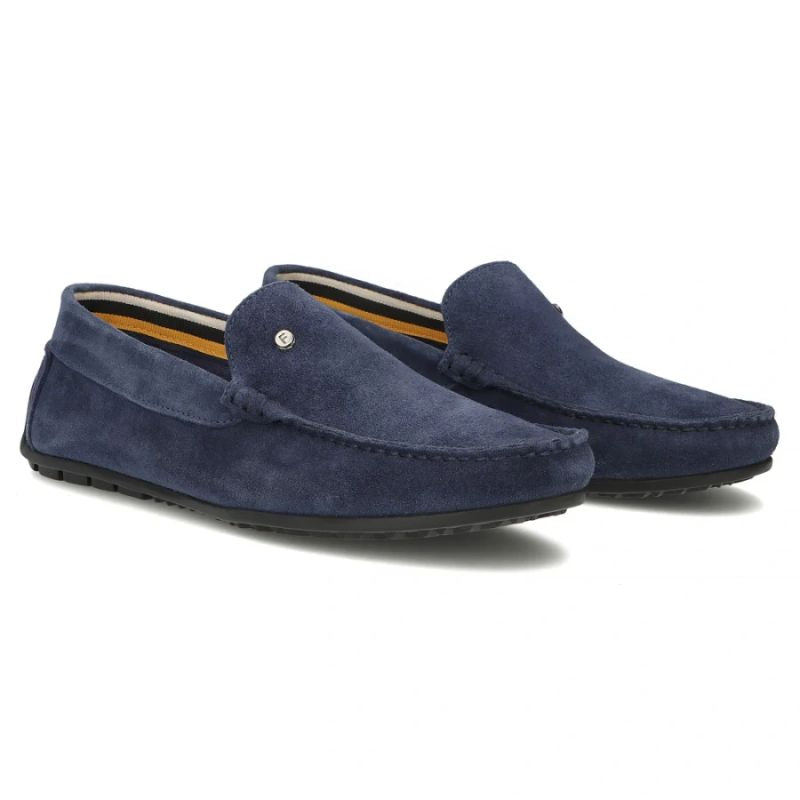 Men's leather moccasins, navy blue, Filippo MP923 Filippo