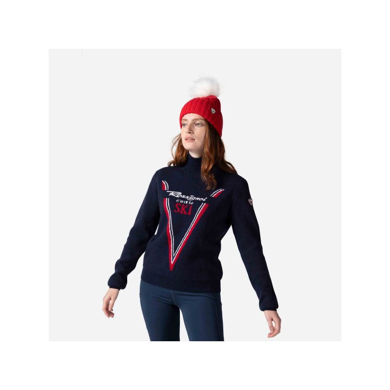 Rossignol W Victoire Tn Knit Navy Blue Sweater Import z PMSport Your Sports Performance