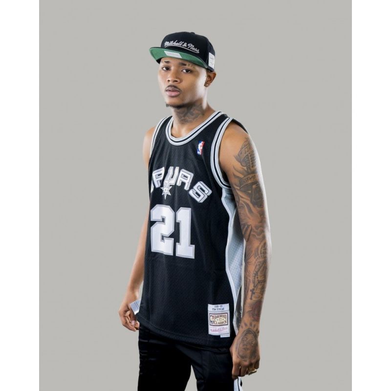 Mitchell &amp; Ness NBA Swingman San Antonio Spurs Tim Duncan T-Shirt SMJYGS18208-SASBLCK98TDU Clothing/Lifestyle/T-shirts/Mitchell & Ness Your Sports Performance