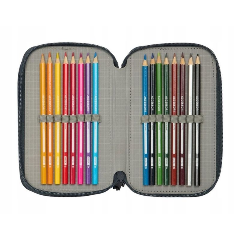 Real Madrid pencil case with equipment triple filled pencil case 37 pcs 412557857 Real Madryt
