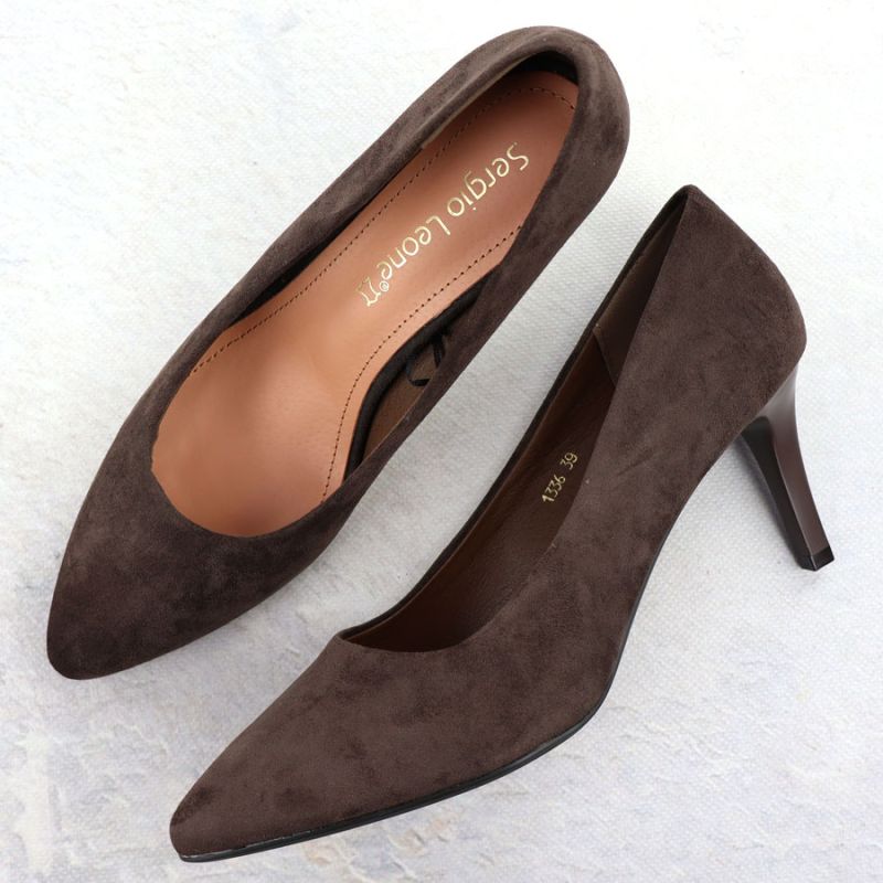 Chocolate suede women's pumps, Sergio Leone 1336 Footwear Your Sports Performance