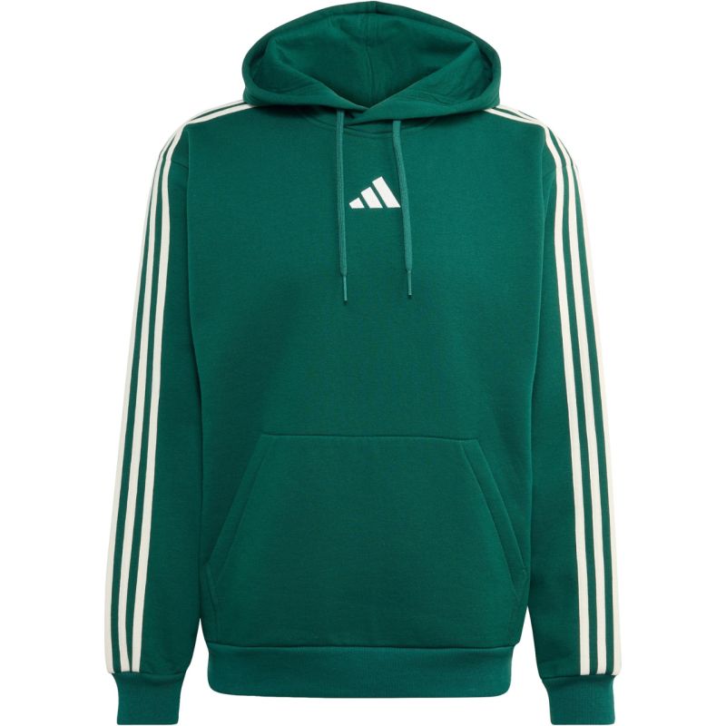 adidas Essentials 3-Stripes Fleece Hoodie men's green KZ1413