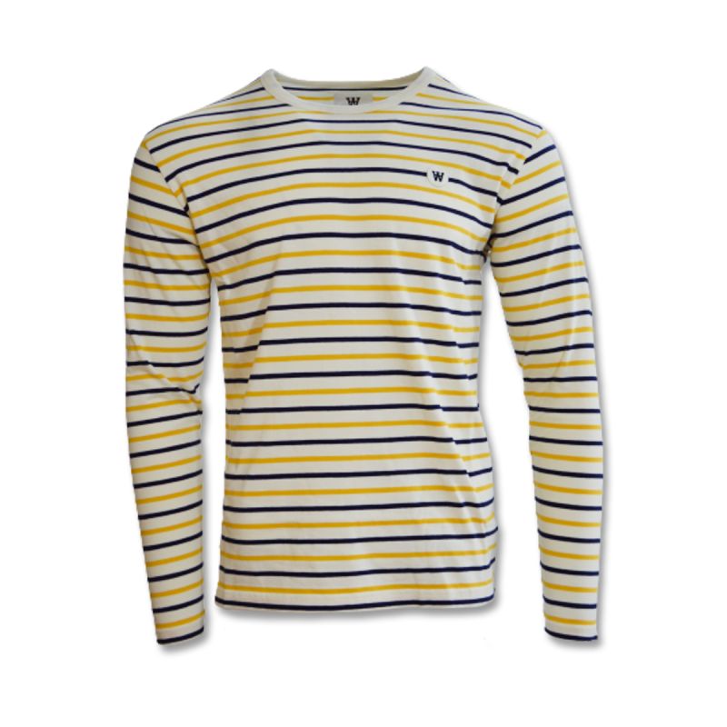 Men's Longsleeve Wood Wood Mel stripe Off sweatshirt -10235404-2323 Double A by WOOD WOOD