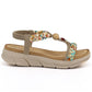 Women's beige wedge sandals Artiker 58C0001