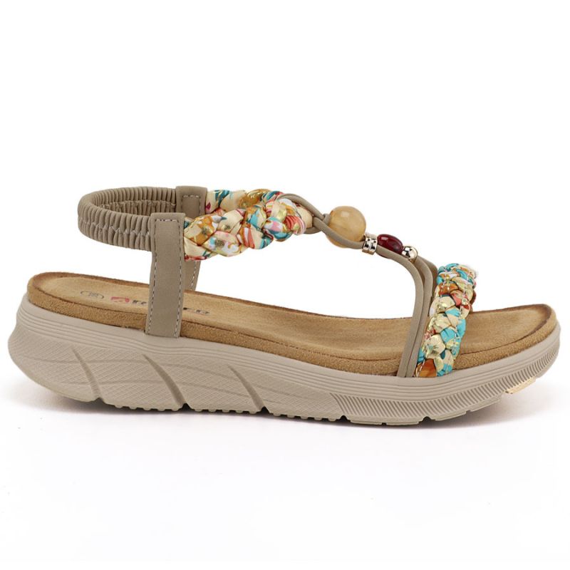 Women's beige wedge sandals Artiker 58C0001