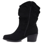 Women's ankle boots, ruffled cowboy boots, black, Vinceza HX27-16536