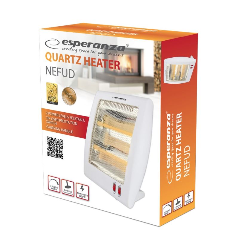 ESPERANZA QUARTZ HEATER 400W/800W THAR WHITE EHH010 AGD - Produkty/Termowentylatory Your Sports Performance