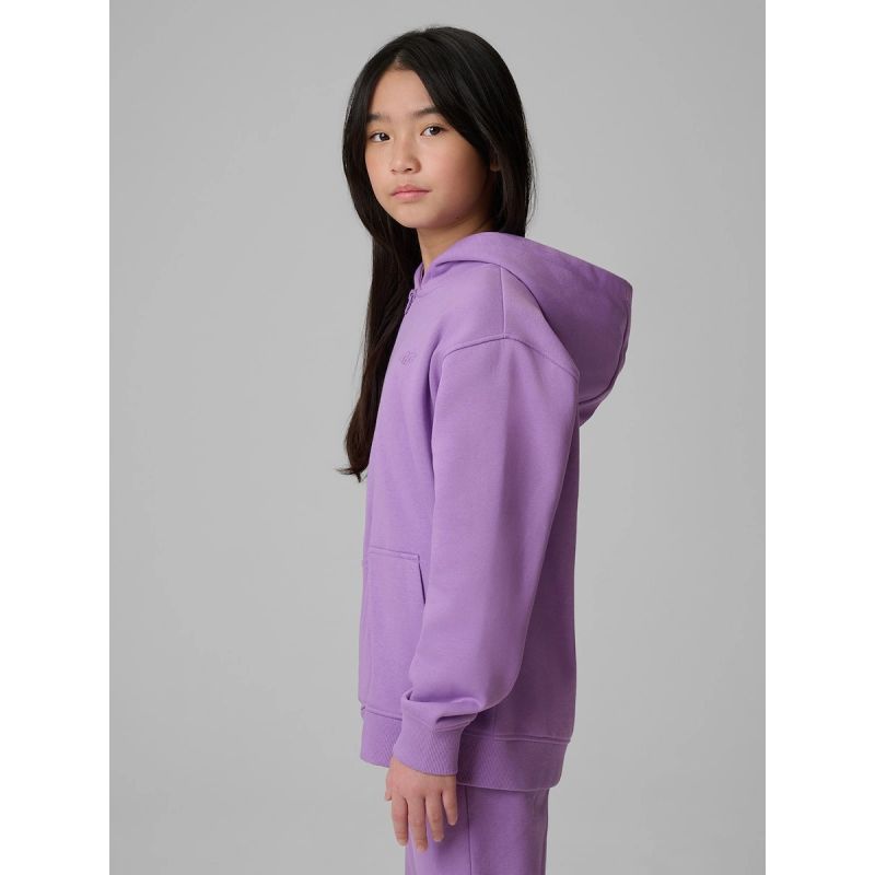 Girls' loose sweatshirt with hood 4F 4FJRSS26TSWSF2715-51S 4f