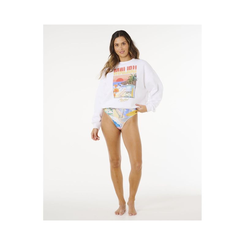 RIP CURL Hayley OO/S Drop Shldr Crew Women's Sweatshirt White