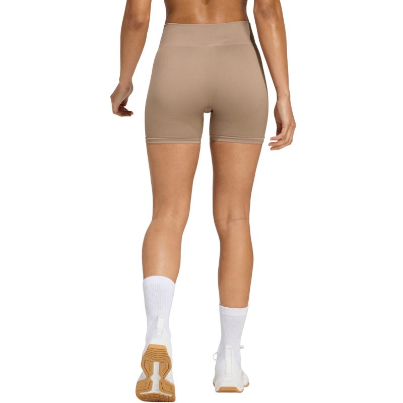 Women's adidas Workout Essentials 4 inch beige shorts JX3926