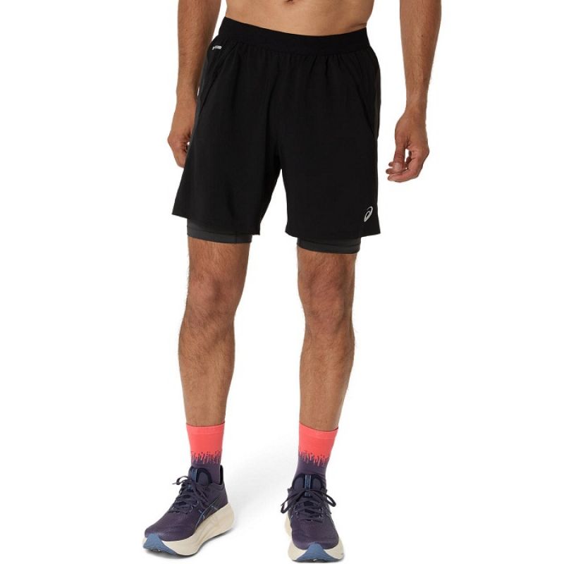 Asics Road 2N1 7IN Shorts M 2011D246001 Clothing/Running Asics