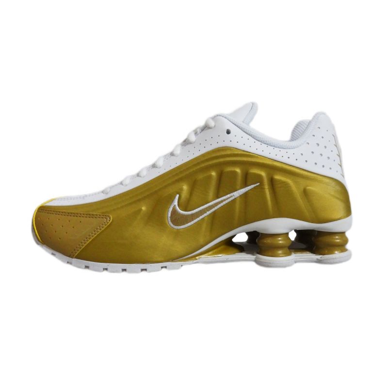 Nike Shox R4 Metallic Gold White (GS) Sports Shoes - CW2626-700 Nike