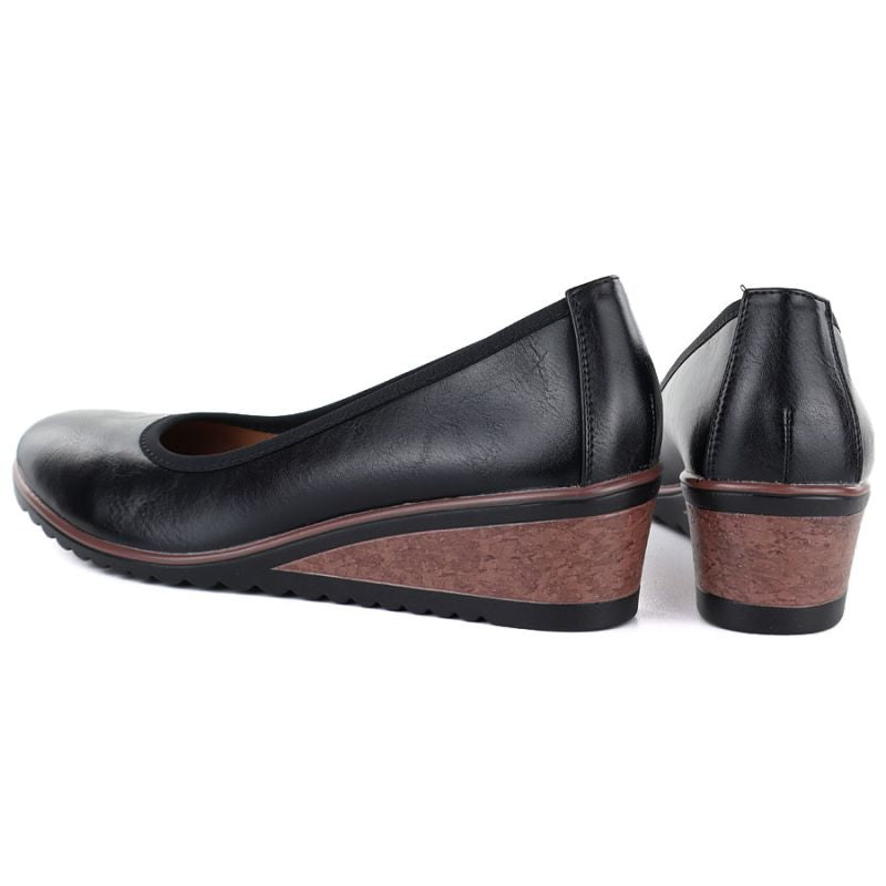Women's black wedge shoes Vinceza 58628 Vinceza