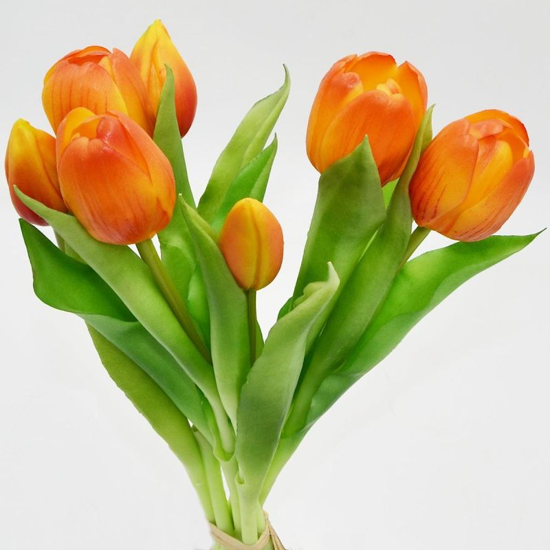 BOUQUET OF 7 ORANGE TULIPS 31 CM LIFE-LIKE SPRING DECORATION Home and Garden/Equipment Your Sports Performance