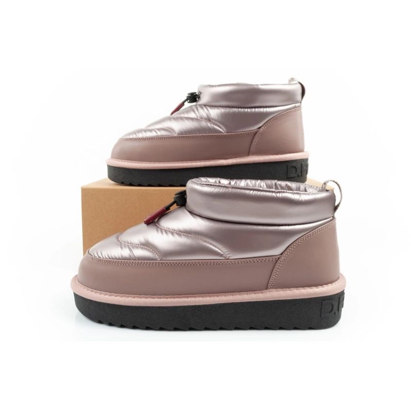 D.Franklin women's snow boots winter fashionable insulated ankle boots rose gold D.Franklin