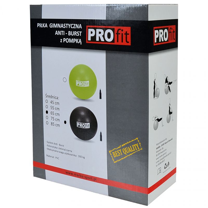 PROfit gym ball 55cm black with pump DK2102 Accessories/Training equipment Your Sports Performance