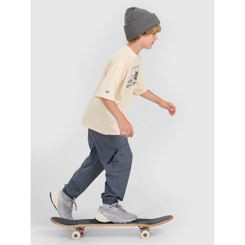 Boy's oversize T-shirt with print 4F 4FJRAW25TTSHM3208-12S *Kategoria tymczasowa Your Sports Performance