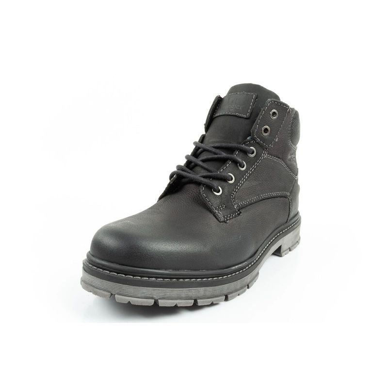 Wrangler Allan Mid men's boots, Chelsea boots, elegant leather, black Wrangler