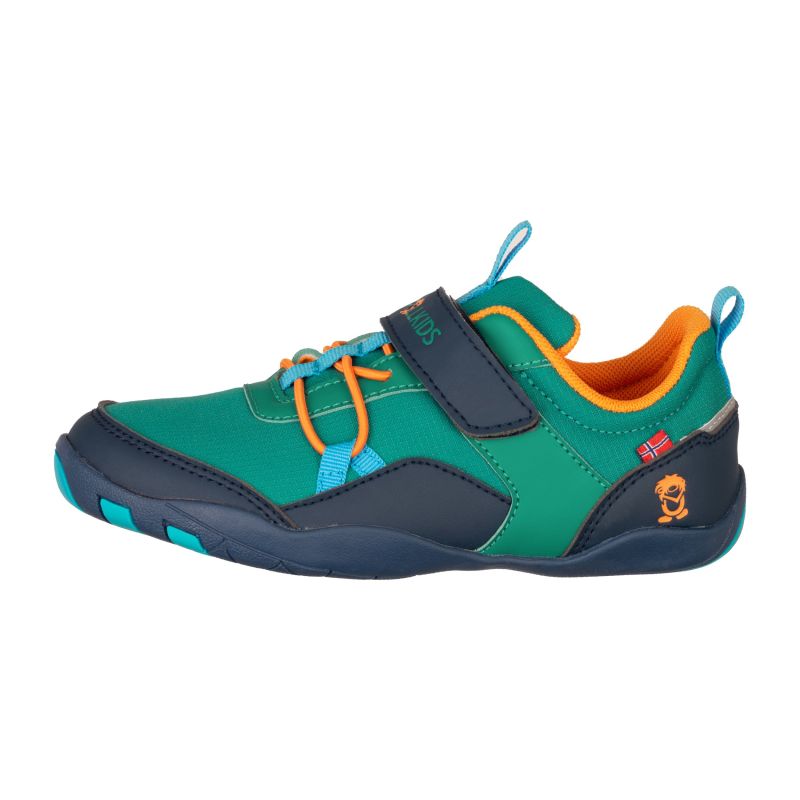 Trollkids Skaland Barefoot Hiker Shoes in Sea Green/Madeire Blue/Sahara Sunset