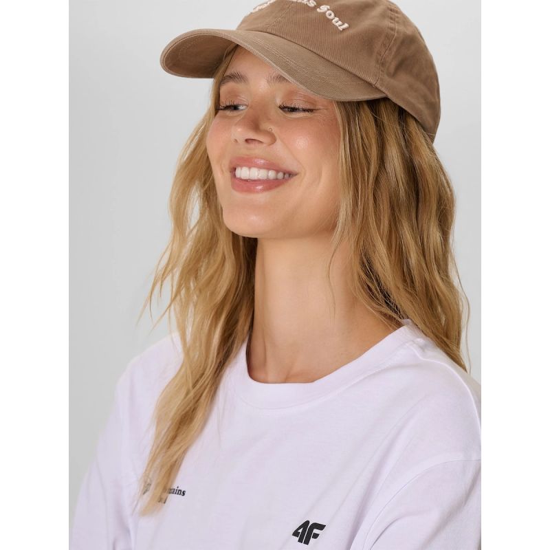 Women's loose T-shirt with print 4F 4FKAW26TTSHF4507-10S