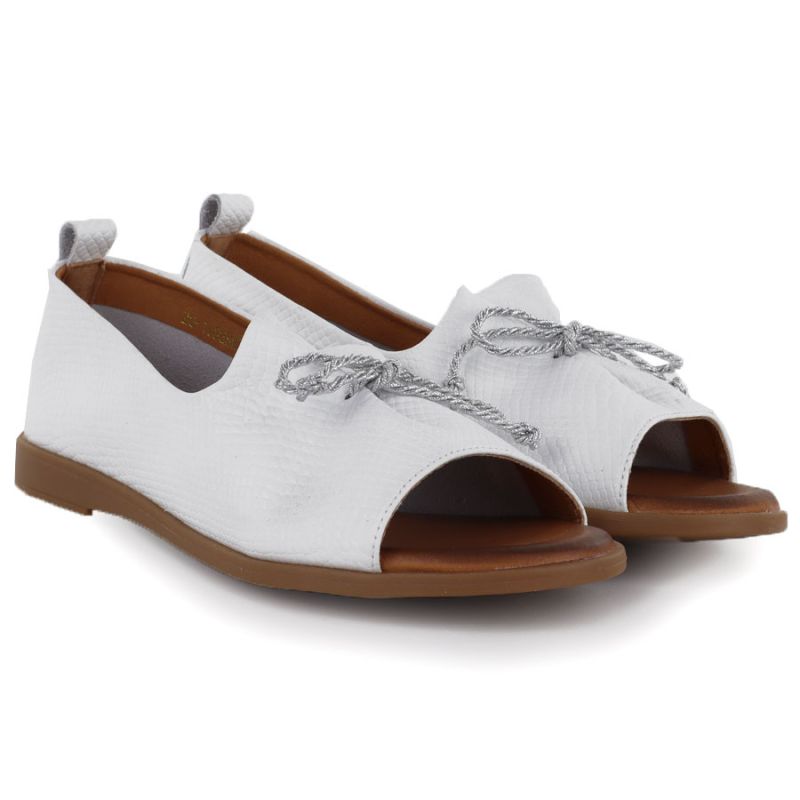Women's leather open-toe shoes, white, Cambell 19388 Cambell