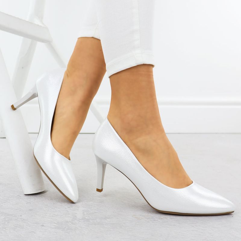Women's satin silver pumps Sergio Leone 1336 Footwear Your Sports Performance
