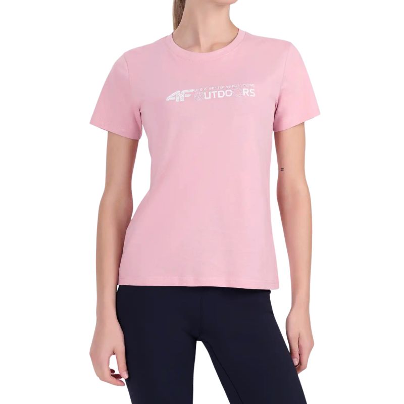 Women's T-shirt 4F F3495 Light Pink 4FWAW26TTSHF3495 56S