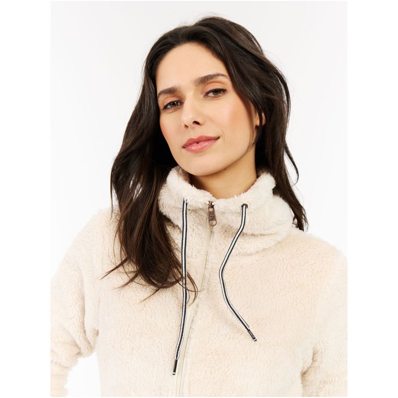Women’s full-zip fleece jacket PROTEST RIRI white