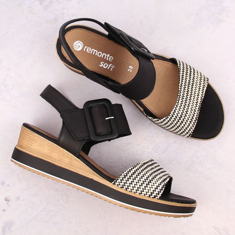 Leather wedge sandals Remonte W RKR646 Footwear/Lifestyle/Rieker Your Sports Performance