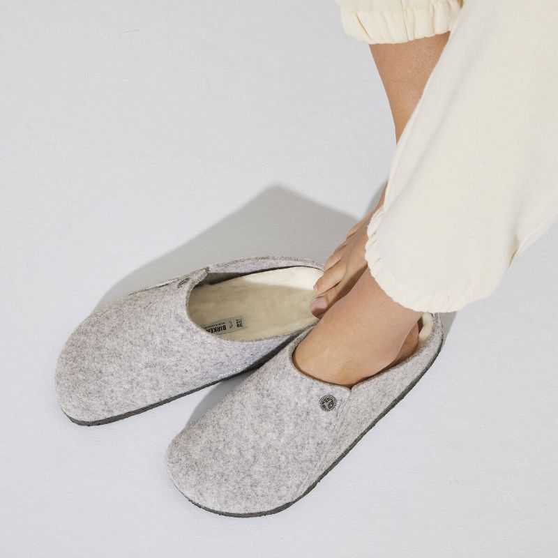 Birkenstock Zermatt Light Gray Wool Felt Insulated Men's/Women's Slippers Regular Wide (1015092) In preparation Your Sports Performance