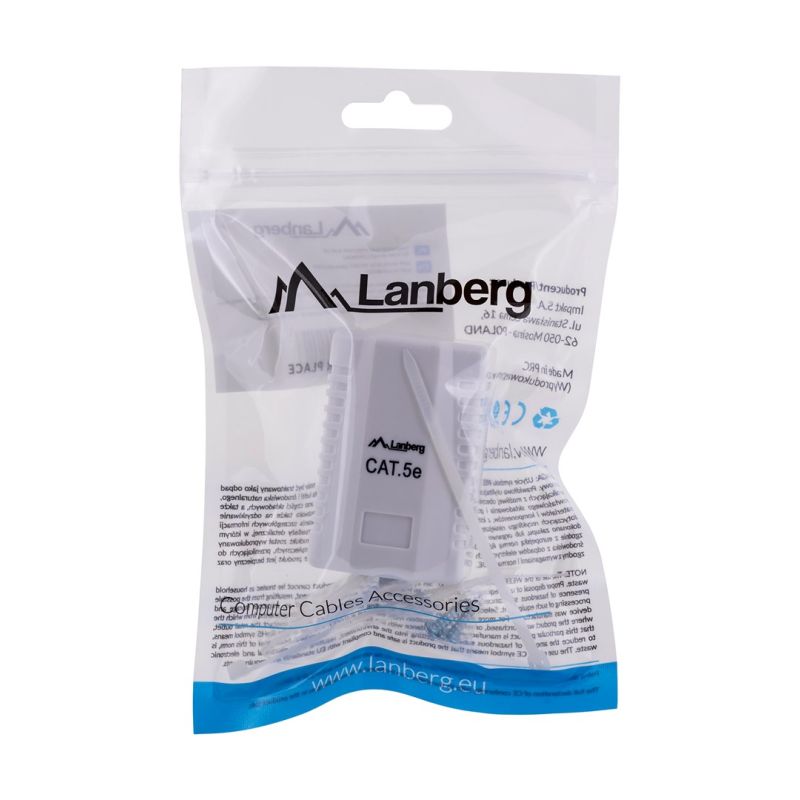 Lanberg OU5-0001-W surface-mounted socket (RJ-45; cat. 5e; UTP; white) Kable, gniazda i wtyki/Puszki wyposażone Your Sports Performance