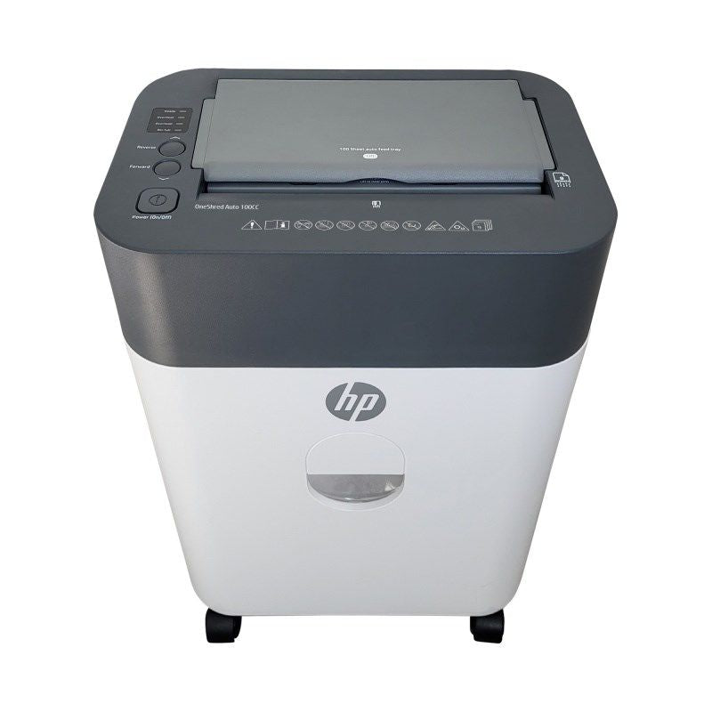 HP ONESHRED Auto 100CC Paper Shredder, White and Gray Urządzenia biurowe/Niszczarki Your Sports Performance