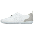 Women's leather openwork slip-on shoes, white Rieker 43663-80 Rieker