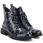 Women's patent leather ankle boots, gray, S.Barski HY62-8140