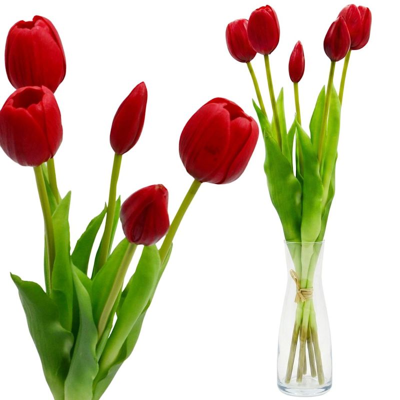 BOUQUET OF 5 RED TULIPS 39 CM LIKE LIFE SPRING DECORATION Home and Garden/Equipment Your Sports Performance