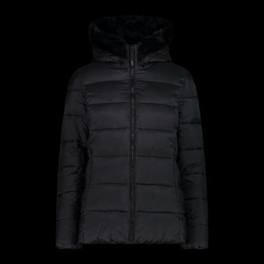 CMP women's winter jacket with hood, sports, insulated, black (34K0036F/U901) CMP