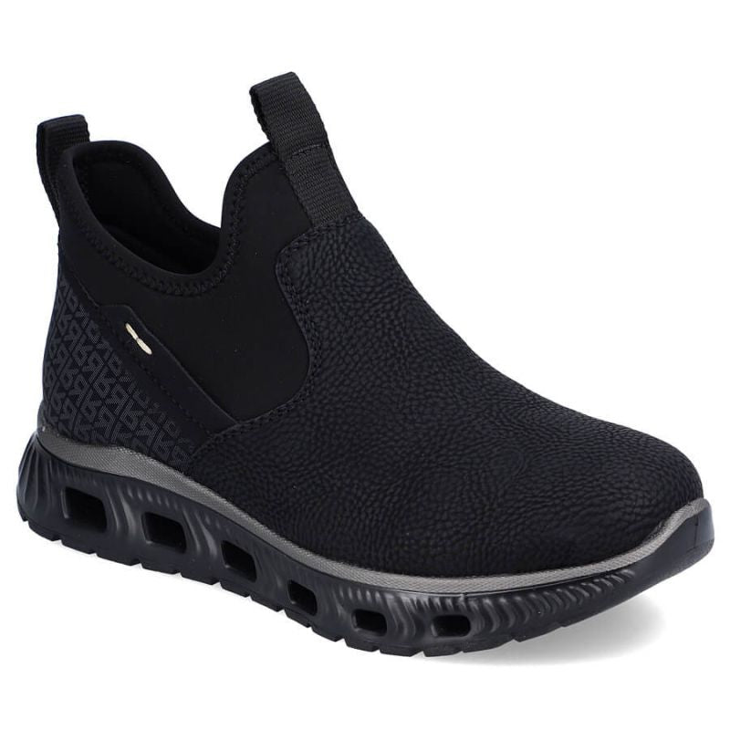 Rieker W RKR616 comfortable slip-on ankle boots, black