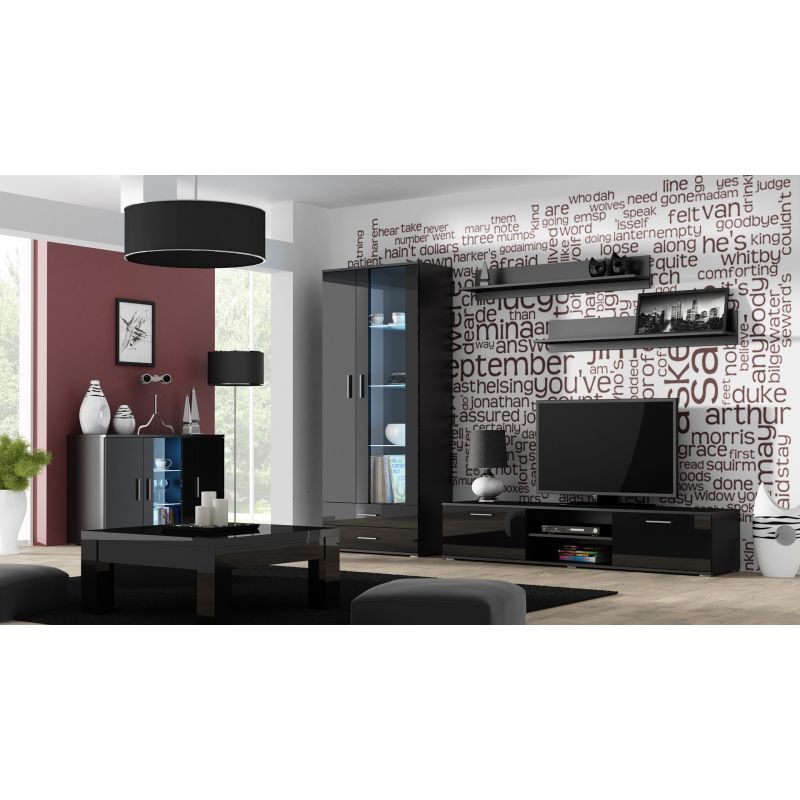 SOHO S6 2D2S display cabinet black/gloss black Bufety i witryny/Bufety i witryny na drewnianej podstawie Your Sports Performance